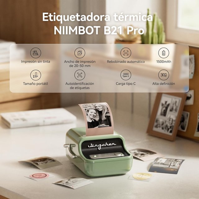 NIIMBOT B21 PRO Etiquetadora 300DPIBluetooth Verde