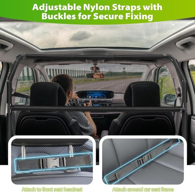 TAZZOR Rejilla Separadora Perros Coche 142cm Ancho