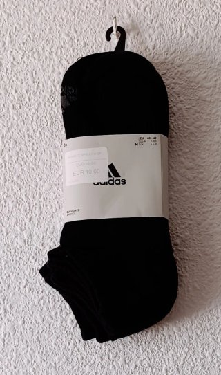 3 Pares Calcetines Adidas Negro Talla 40-42
