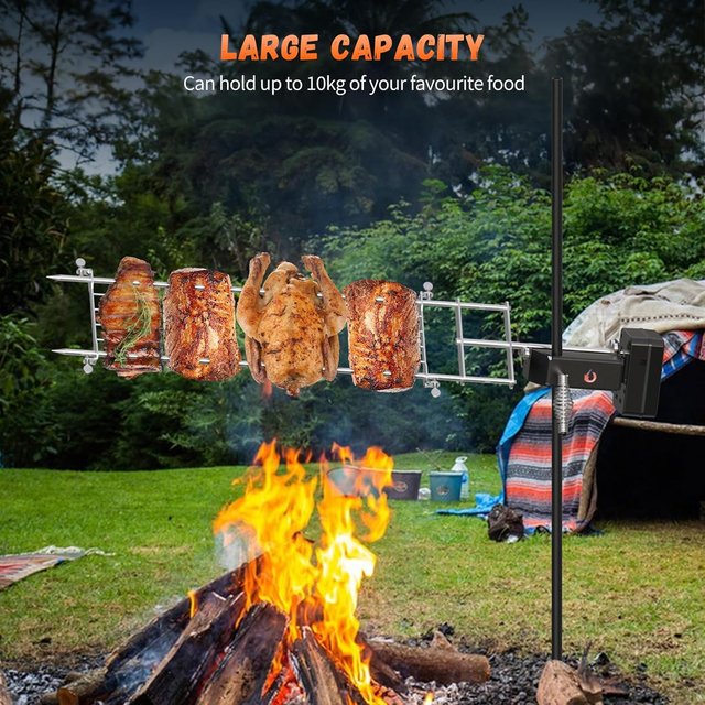 ONLYFIRE Asador Giratorio 10kg Altura Ajustable