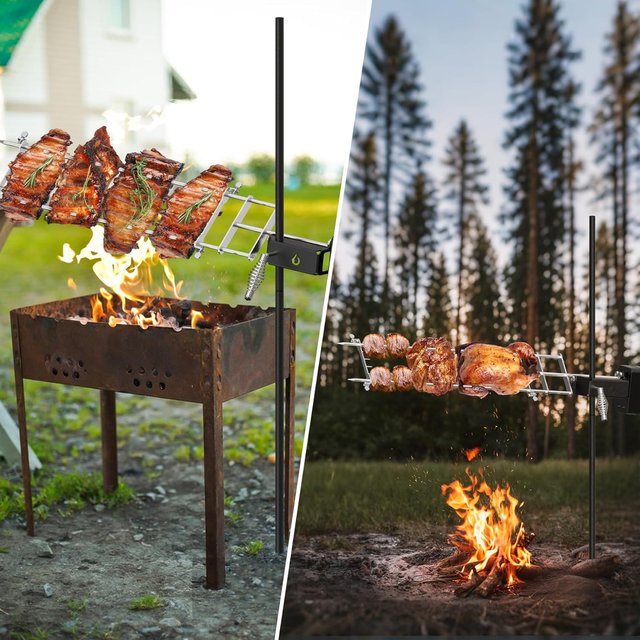 ONLYFIRE Asador Giratorio 10kg Altura Ajustable