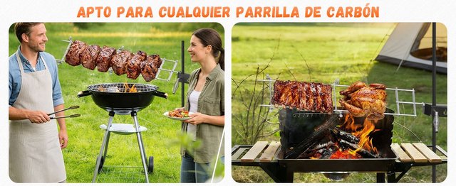 ONLYFIRE Asador Giratorio 10kg Altura Ajustable