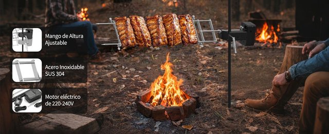 ONLYFIRE Asador Giratorio 10kg Altura Ajustable
