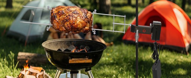 ONLYFIRE Asador Giratorio 10kg Altura Ajustable