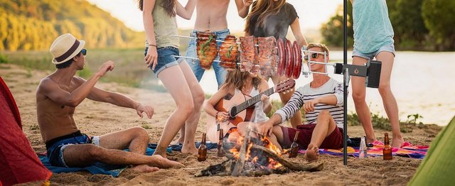 ONLYFIRE Asador Giratorio 10kg Altura Ajustable