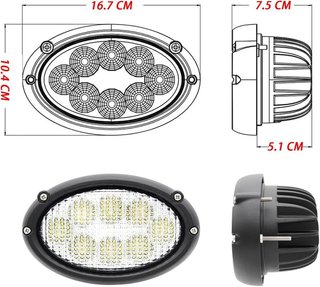 Hooma 40w Faro Led Ovalado Tractor 12V 24V 3200lm