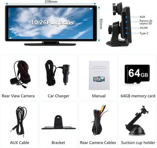 AWESAFE Pantalla 10.26'' CarPlay Android Auto
