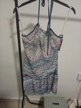 Vestido playero estampado zig-zag
