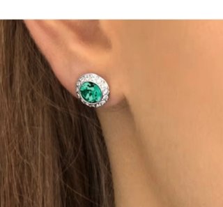 Pendientes Swarovski Verdes y Plateados