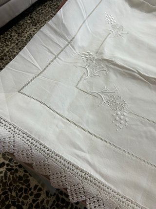 Lenzuola Lino Puro Ricamo Mano 1930’ Matrimoniale