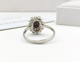 Anillo Plata Ópalo, Esmeraldas y Granates