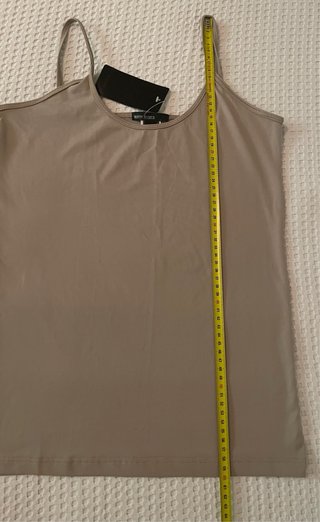 Camiseta tirantes Mango Basics Talla XL Beige