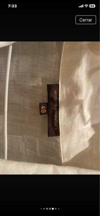 Camisa Sahariana Adolfo Dominguez Talla 40