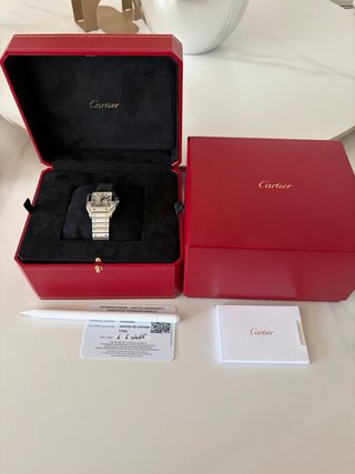 Reloj Cartier Santos Plata y Blanco