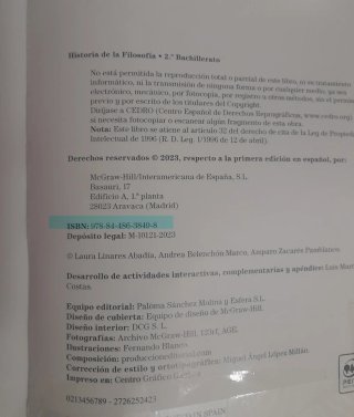 Historia de la filosofía, 2 Bachillerato