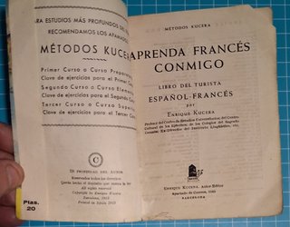 Antiguo Libro Aprenda Francés Conmigo -1953