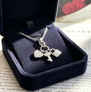 Collar de plata con dijes de amor