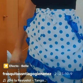 Falda flamenca lunares azul y blanco