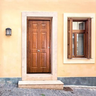 Puerta Exterior Metálica 6C Roble Viejo