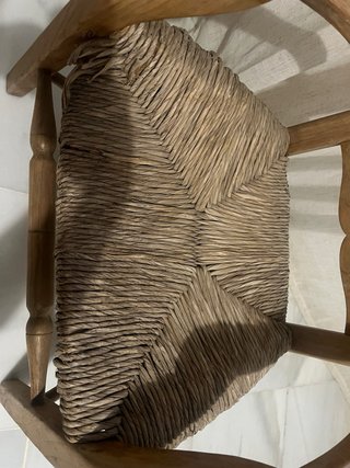 Silla antigua madera maciza y enea