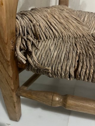 Silla antigua madera maciza y enea