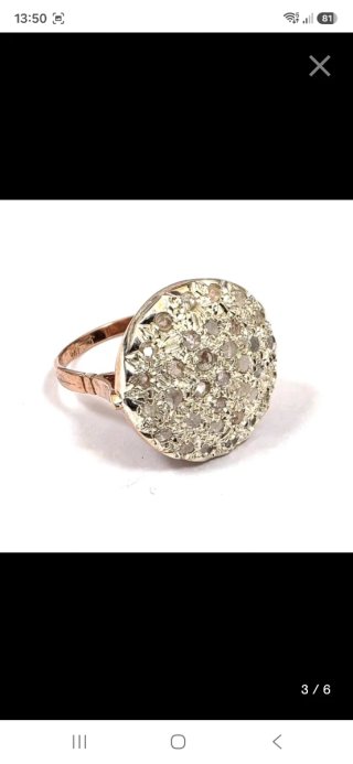 Anillo Oro Rosa Diamante Natural