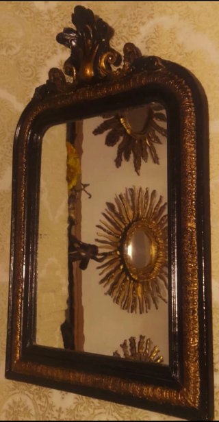 Espejo Antiguo Napoleón Negro/Dorado