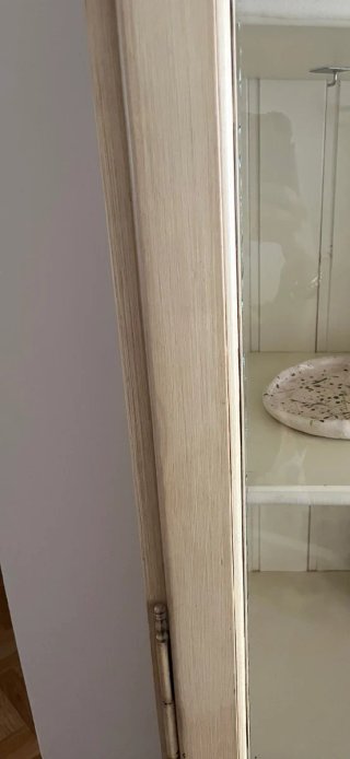 Vitrina Beige Vintage Madera y Cristal