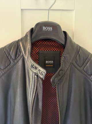 Chaqueta Piel Hugo Boss Negra