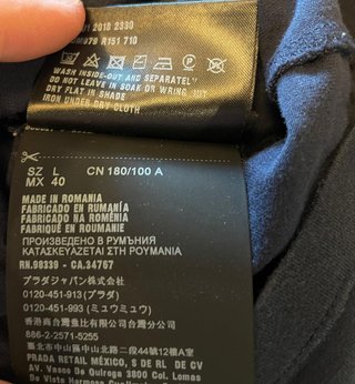 Camiseta Prada Negra Manga Corta