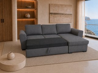 Sofá Cama Chaise Longue Gris, como nuevo