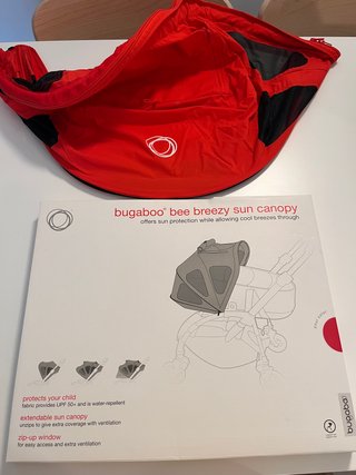 Capota Bugaboo Bee 5 para verano, color rojo.