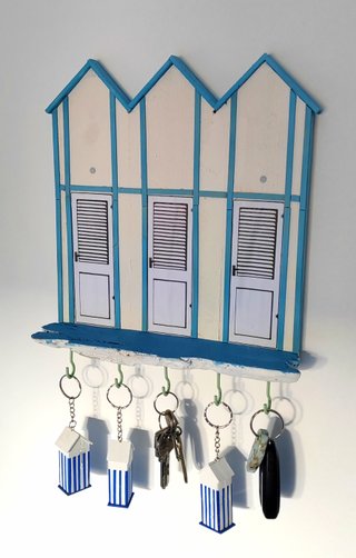 Portachiavi da parete stile cabina da spiaggia