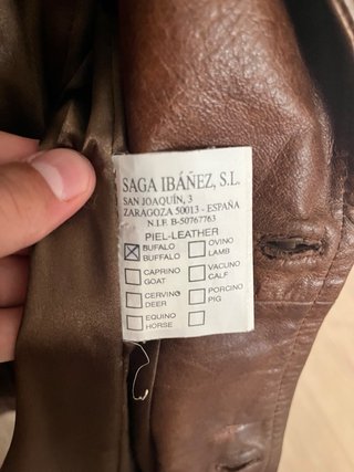 Chaqueta Saga Ibañez Piel Búfalo Marrón