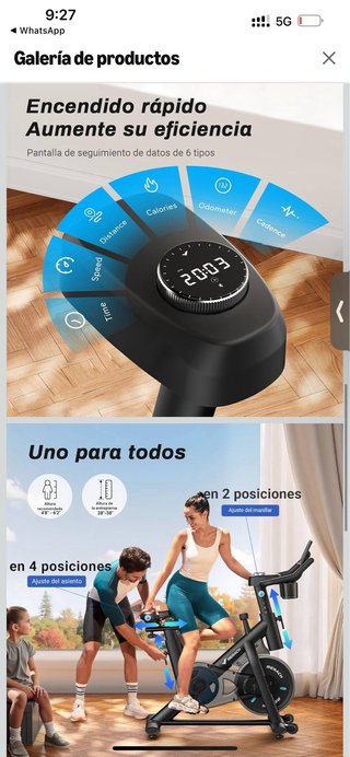 Bicicleta de spining NUEVA en su caja sin abrir.