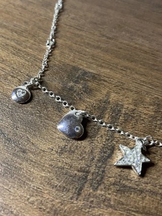 Collana Guess Argento Charm Cuori Stella
