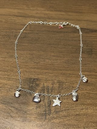 Collana Guess Argento Charm Cuori Stella