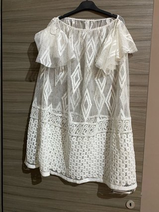Copricostume bianco pizzo Tg unica