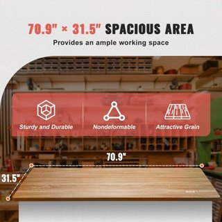 Mesa Superior, 70.9" x 31.5" x 1", Capacidad de Carga de 220.5 lbs, Escritorio de Tablero de Partículas Universal de Una Sola Pieza para Marco de Escritorio de Pie Eléctrico Ajustable en Altura, E...