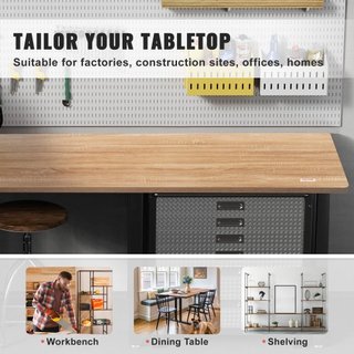 Mesa Superior, 70.9" x 31.5" x 1", Capacidad de Carga de 220.5 lbs, Escritorio de Tablero de Partículas Universal de Una Sola Pieza para Marco de Escritorio de Pie Eléctrico Ajustable en Altura, E...