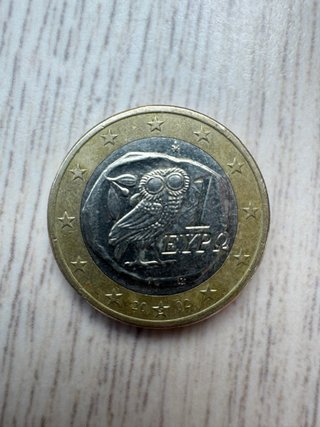 Moneda Euro Búho Griego 1€ 2002