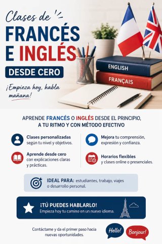 ¡Aprende inglés y francés desde cero!