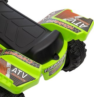 Quad Eléctrico para Niños 6V, Con Música, Botón Acelerador, Velocidad 2Km/H, Edad 18-36 Meses, 70X42X45Cm, Verde