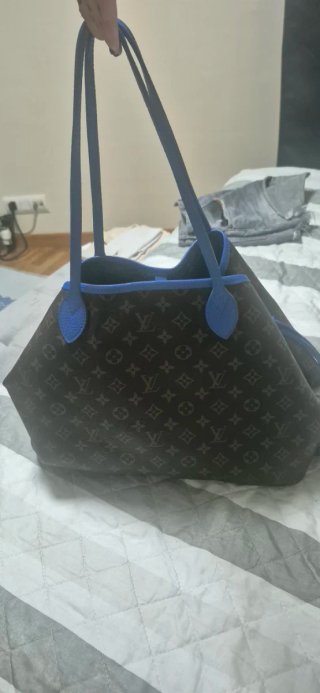 Bolso Tote Louis Vuitton Neverfull Azul/Marrón