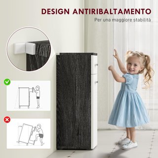 Mueble de Baño con Cajón y Armario de Una Puerta, Mueble de Baño Ahorra Espacio en Madera, Armario para Comedor, Sala de Estar, Cocina, 35X30X77.5 Cm, Blanco y Negro