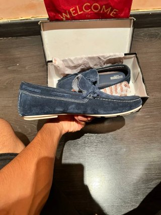 Zapatos de ante azul CASAS collection hombre
