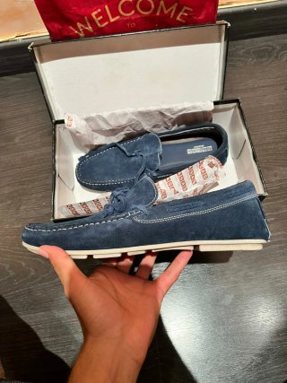 Zapatos de ante azul CASAS collection hombre