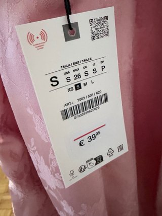 Vestido largo rosa Zara