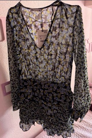 Vestido floral Zara XS