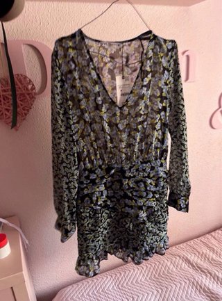 Vestido floral Zara XS